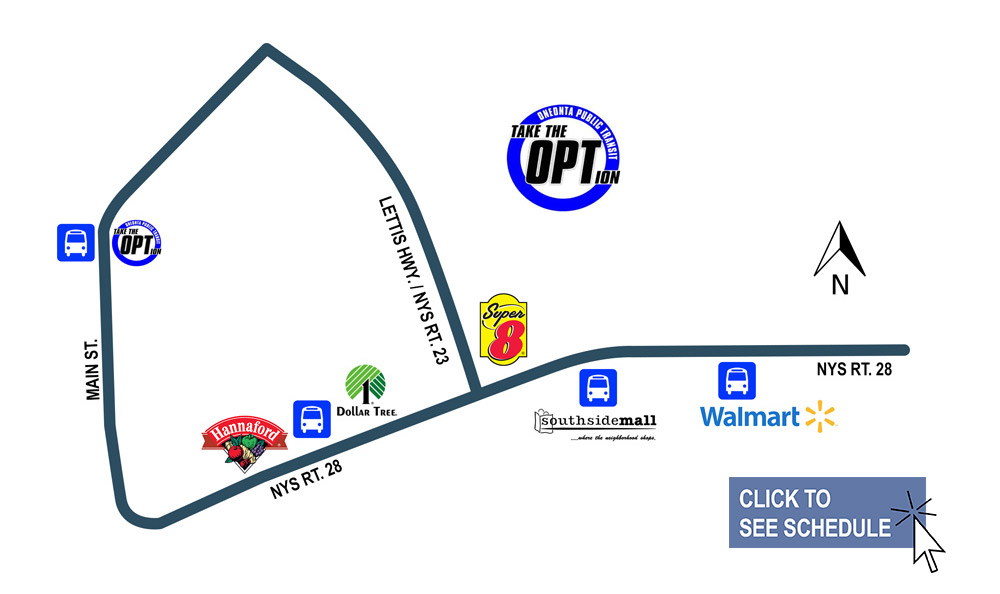 Oneonta, NY Southside bus route